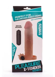 Pénisz hosszabbító és vastagító vibrátoros Pleasure x-tender vibrating penis sleeve  5