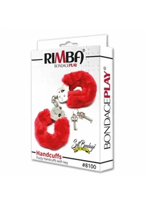 Piros plüss bevonatú fém bilincs - Police handcuffs with soft red fur