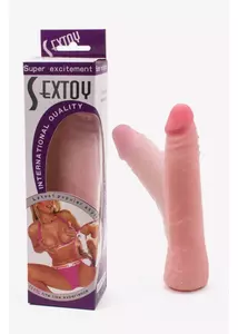 Sextoy hajlítható gerinces élethű dildó - 18,5 cm - natúr