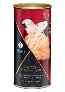 Shunga - melegítő hatású masszázsolaj (pezsgő-eper) - 100 ml