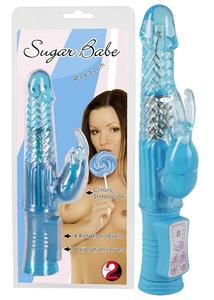 Sugar babe - gyöngyös, nyuszis vibrátor (kék)
