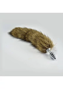 Análdugó szőrme farokkal Metal anal plug
