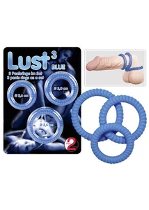 Lust 3 db-os péniszgyűrű szett - kék