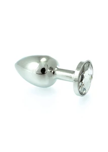 Butt plug small metal with crystal