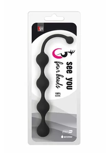 Gömbös análfűzér 24 cm See you four beads anal black