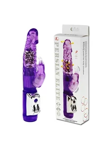 Zselés forgófejes csiklóizgatós nyuzsi vibrátor - Rabbit Vibrator Purple 21,5 cm