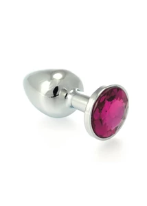 Fém análdugó bordó kővel Butt Plug Small Metal With Crystal Red