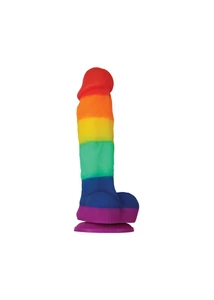 Szivárvány színű erezett dildó orvosi szilikonból 18 cm