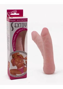 Sextoy hajlítható gerinces élethű dildó - 16 cm - natúr