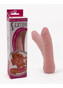 Sextoy hajlítható gerinces élethű dildó - 16 cm - natúr