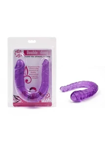 Lila zselés kétvégű dildó Double Dong Purple