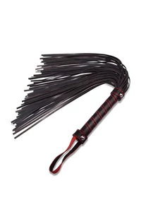Fekete műbőr korbács Bondage Fetish