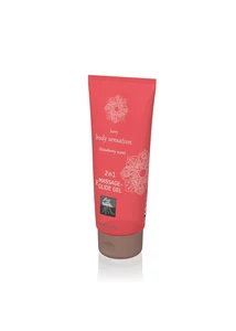Shiatsu 2in1 strawberry scent - masszázs síkosító (200 ml) - eper
