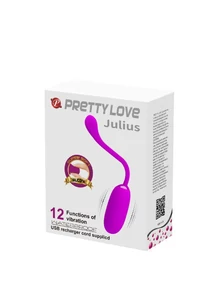 Vibrációs tojás puha szilikon bevonattal Pretty Love Julius Purple