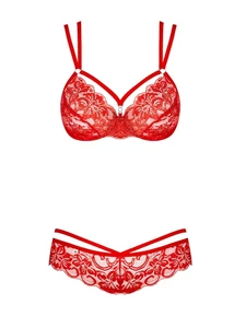 Szexi fehérnemű szett Obsessive 860-set-1 piros