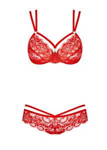 Szexi fehérnemű szett Obsessive 860-set-1 piros