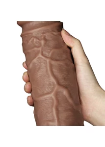 Realistic chubby dildo brown tapadókorongos műpénisz 27 cm 