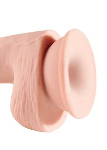 King cock plus triple density 13 cm tapadótalpas dildó herékkel (13 cm)