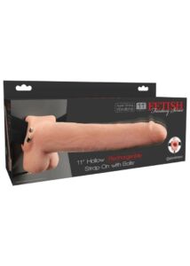 Fetish fantasy 28 cm hollow rechargeable strap-on with balls