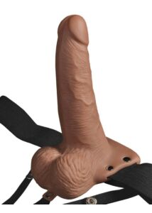 Fetish fantasy 15 cm hollow rechargeable strap-on tan