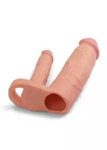 Péniszköpeny análdildóval dupla behatoláshoz Add 2" Double Penis Sleeve 