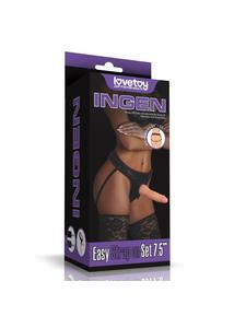 Felcsatolható dildó 19 cm Easy strapon set 7.5'