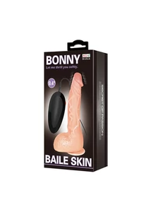 Tapadókorongos pénisz formájú vibrátor Baile skin bonny 25 cm