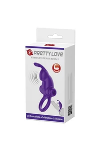 Vibrációs csiklóizgatós péniszgyűrű Pretty Love Vibrant Penis Sleeve 1 Purple