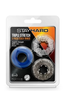 Péniszgyűrű készlet Stay hard triple stretch 3 darabos