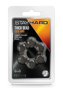 Golyós péniszgyűrű Stay hard thick bead cock ring black