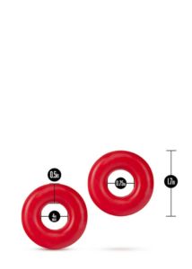 Péniszgyűrű két méretben Stay hard donut rings oversized red