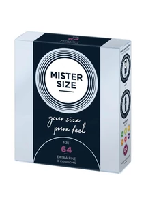Ultra vékony óvszer Mister Size 64 mm kondom 3 db