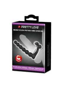 Rezgő péniszgyűrű análfüzér toldással Hercules penis sheath iii