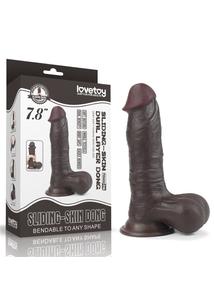 Dildó 20 cm-es sliding skin dual layer dong whole testicle