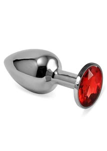 Anál ékszer plug Rosebud classic metal plug s piros