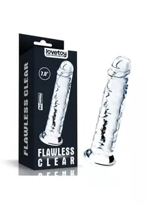 Dildó 18 cm-es puha, tapadókorongos 7'' flawless clear dildo