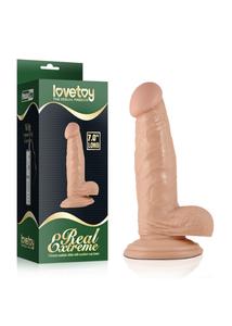 Tapadókorongos valósághű 7" real extreme dildó 13 cm