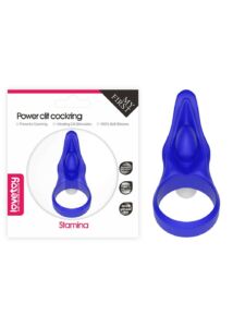 Péniszgyűrű vibráló Power clit silicone cockring blue
