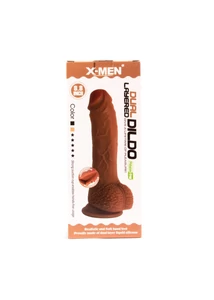 Valósághű műpénisz X-men 22 cm dual layered dildó barna