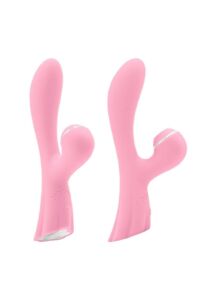 Nyúl vibri léghullámos csiklóizgatóval Luxe aura - pink 19,5 cm