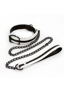Nyakörv fém pórázzal Glo bondage collar and leash - green