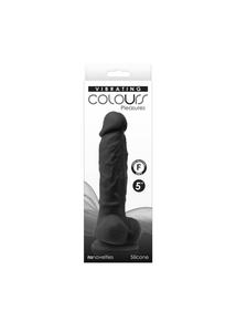 Fekete vibráló pénisz Colours vibrating 5" dildo - black