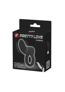 Vibrációs csiklóizgató péniszgyűrű Pretty Love Cobra black