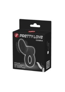 Vibrációs csiklóizgató péniszgyűrű Pretty love cobra black