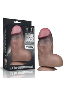 Tapadótalpas dildó 7" nature cock 18 cm