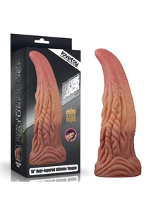 Nagy nonfiguratív nyelv dildó 10 dual layered platinum silicone tongue 25 cm