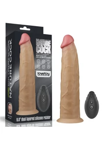 Forgó valósághű vibrátor 9'' dual layered platinum silicone rotator 23 cm