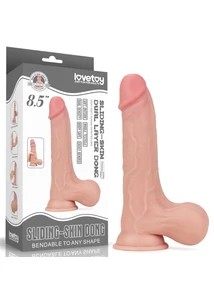 Tapadótalpas dildó  8.5 sliding skin dual layer dong whole testicle 22 cm
