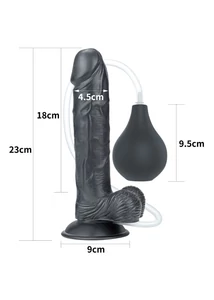 Spriccelő dildó 9 squirt extreme black 23 cm