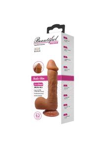 Tapadótalpas herés dildó Beautiful johnson 9,2 brown 22 cm